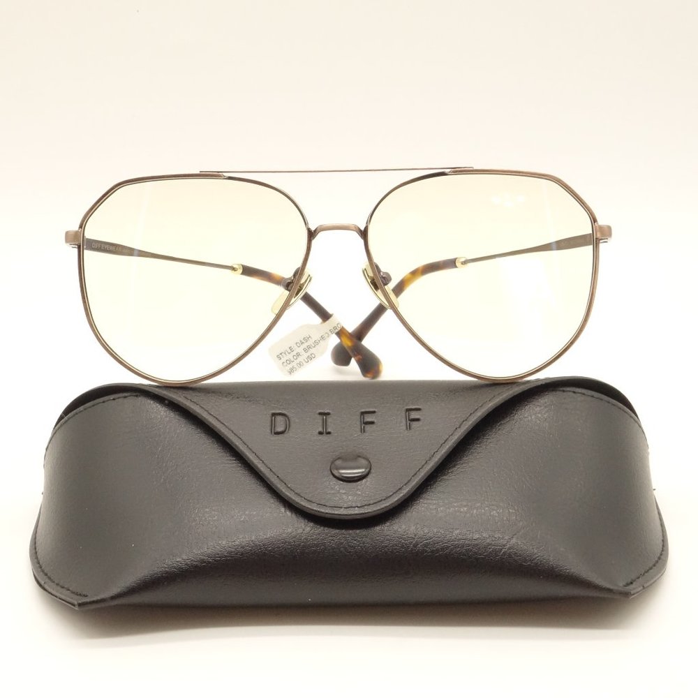 NWT DIFF Dash Sunglasses Brown Champagne Lenses
